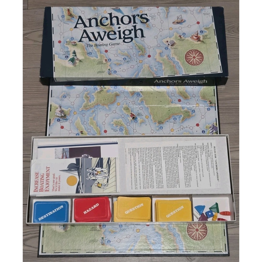 Anchors Aweigh The Boating Board Game Complete Rare 1990 Sailors Power Boats